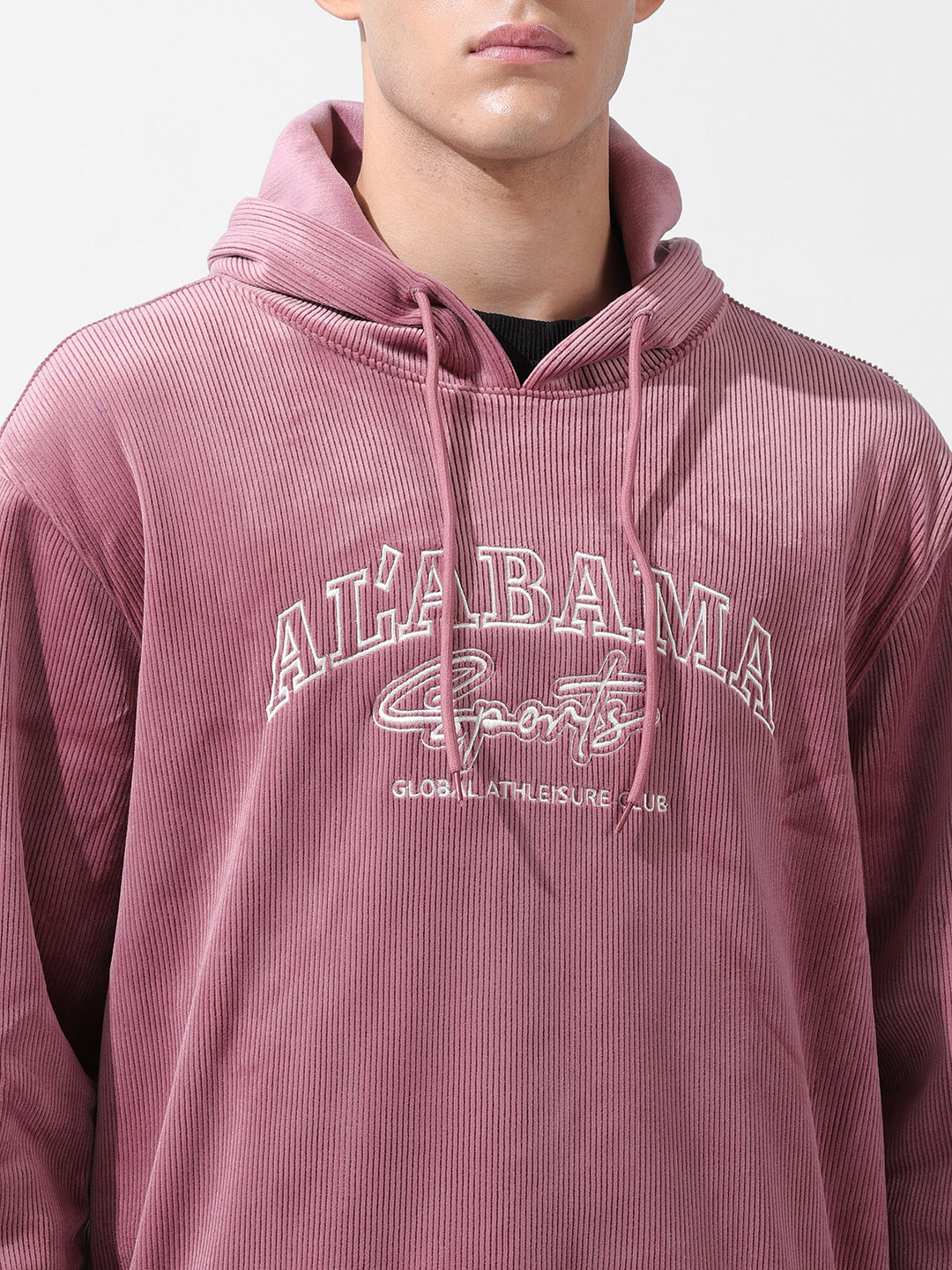 Men's Silver Regular Fit Textured Casual Sweatshirt