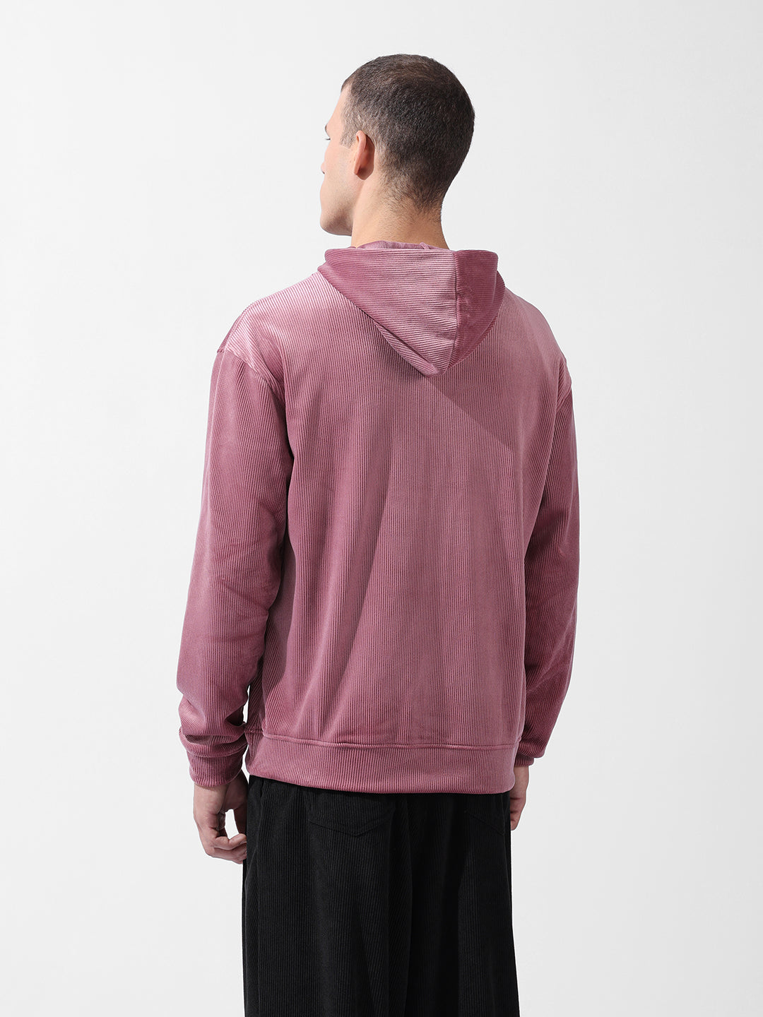 Men's Silver Regular Fit Textured Casual Sweatshirt