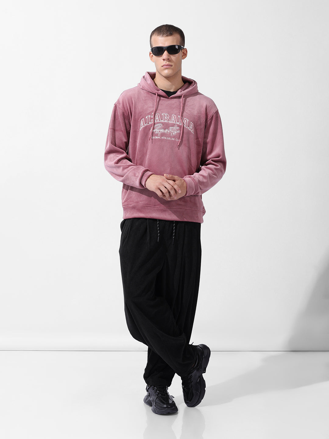 Men's Silver Regular Fit Textured Casual Sweatshirt