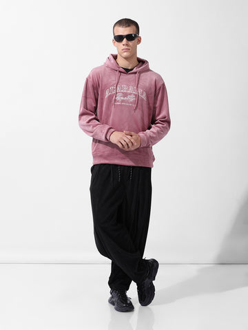 Men's Silver Regular Fit Textured Casual Sweatshirt