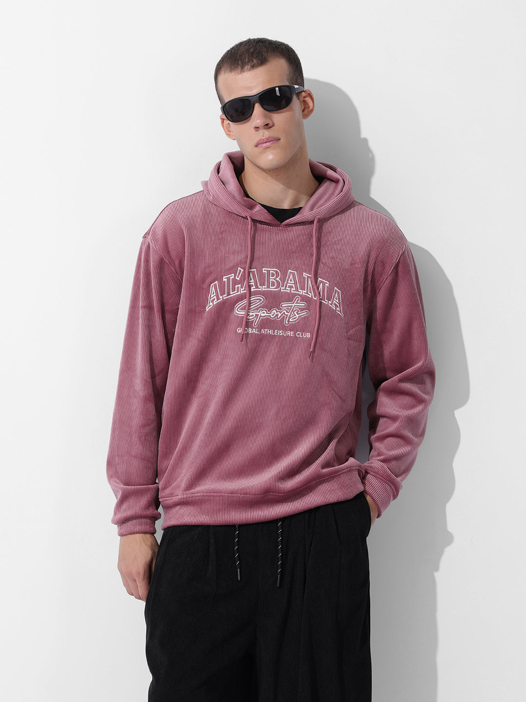 Men's Silver Regular Fit Textured Casual Sweatshirt
