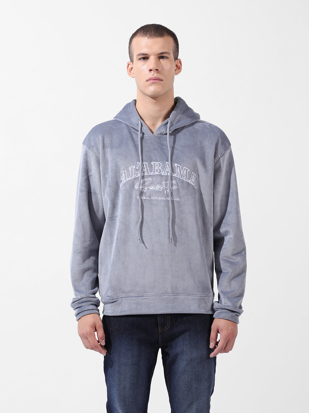 Men's Brown Regular Fit Textured Casual Sweatshirt