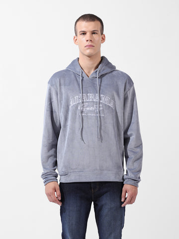 Men's Brown Regular Fit Textured Casual Sweatshirt