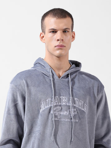 Men's Brown Regular Fit Textured Casual Sweatshirt