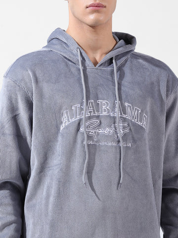 Men's Brown Regular Fit Textured Casual Sweatshirt