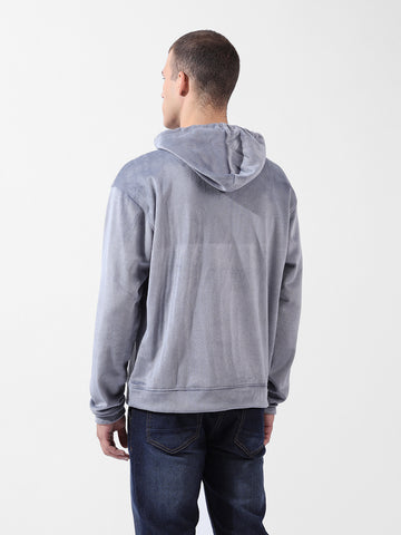 Men's Brown Regular Fit Textured Casual Sweatshirt