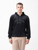 Men's Black Regular Fit Textured Casual Sweatshirt