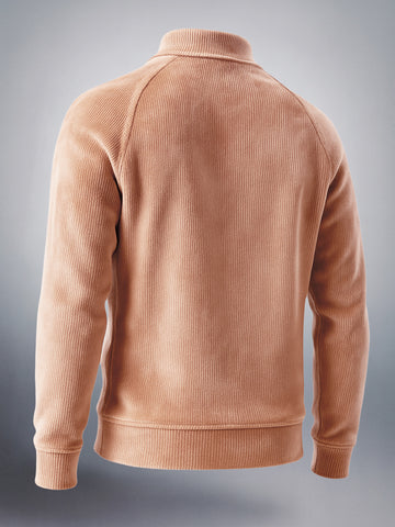 Men's Brown Regular Fit Textured Casual Sweatshirt