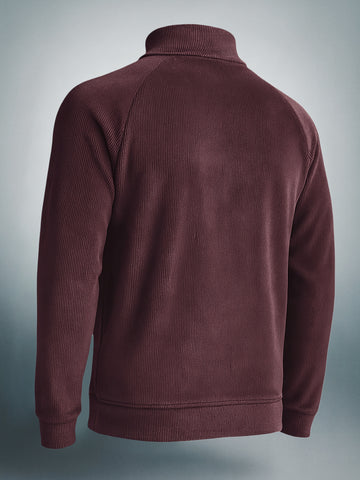 Men's Brown Regular Fit Textured Casual Sweatshirt