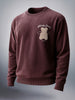 Men's Ground Coffee Oversized Fit Textured Casual Sweat Shirt
