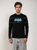 Men's Black Slim Fit Character Batman Printed Crew Neck T-Shirt