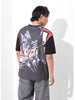 Men's Black Boxy Fit Character Batman Printed Crew Neck T-Shirt