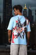 Men's Blue Boxy Fit Character Batman Printed Crew Neck T-Shirt