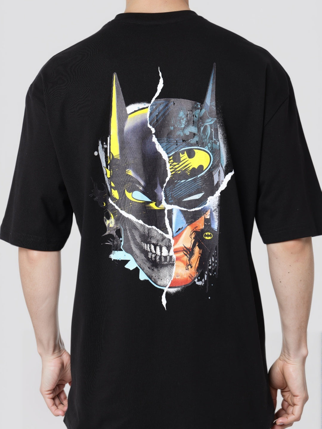Men's Oversized Batman Back Print T-Shirt