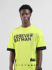 Men's Green Oversized Fit Character Batman Printed Crew Neck T-Shirt