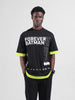 Men's Black Oversized Fit Character Batman Printed Crew Neck T-Shirt