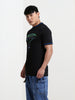 Men's Black Slim Fit Character Batman Printed Crew Neck T-Shirt