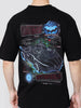 Men's Black Boxy Fit Character Biker Printed T-Shirt