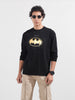 Men's Black Oversized Fit Character Batman Character T-Shirt