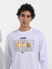 Men's White Oversized Fit Character Batman Character T-Shirt