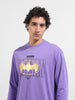 Men's Purple Oversized Fit Character Batman Character T-Shirt