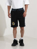 Men's Black Regular Fit Character Batman Printed Shorts