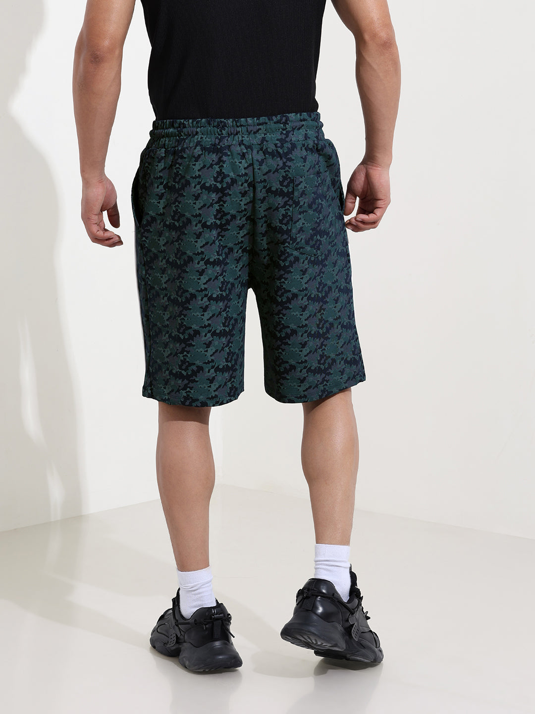 Men's Green Regular Fit Character Batman Printed Shorts