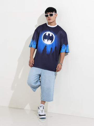 Men's Printed Extended Sleeves Applique T-shirt