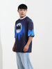 Men's Printed Extended Sleeves Applique T-shirt