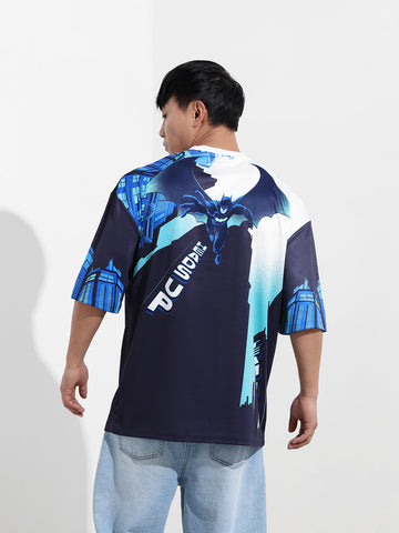 Men's Printed Extended Sleeves Applique T-shirt