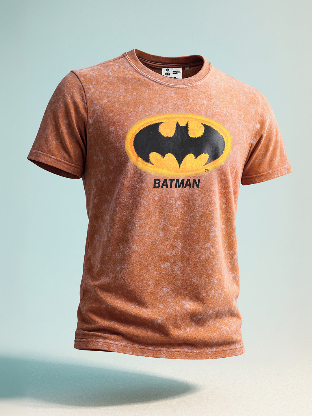 Men's Brown Boxy Fit  Batman Character T-Shirt