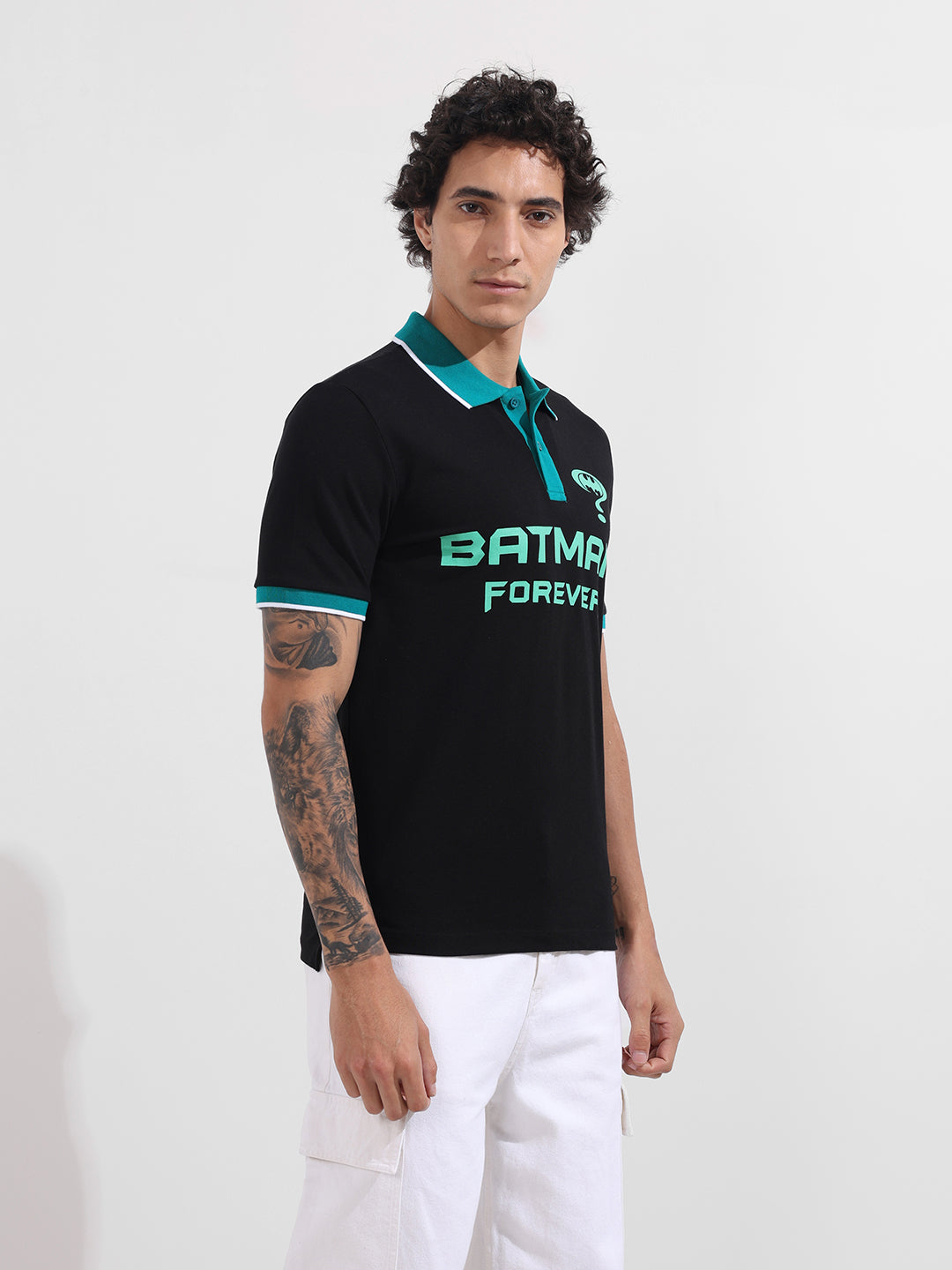 Men's Black Regular Fit Batman Batman Character T-Shirt