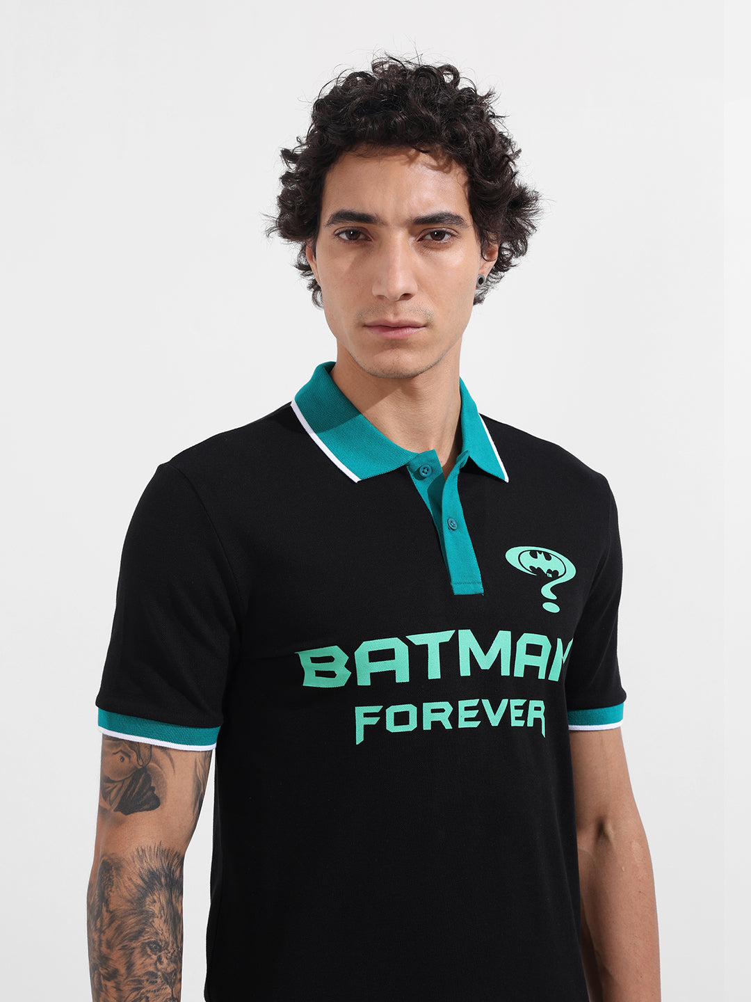 Men's Black Regular Fit Batman Batman Character T-Shirt