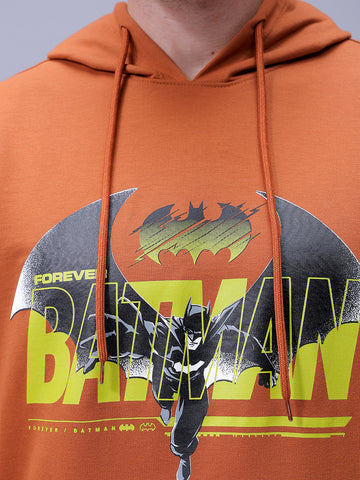 Men's Brown Regular Fit Character Batman Printed Sweatshirt