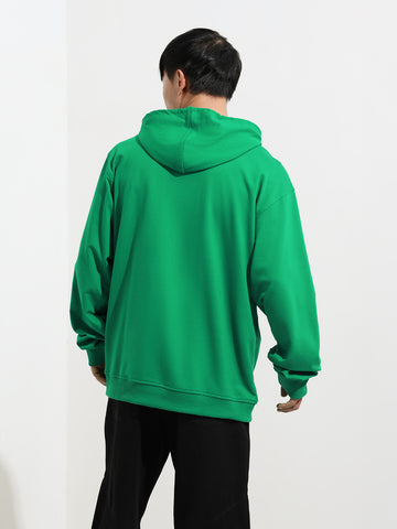 Men's Green Regular Fit Character Batman Printed Sweatshirt