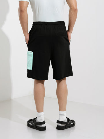 Men's Black Relaxed Fit Character Batman Printed Shorts