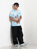 Men's Blue Slim Fit Character Looney Tunes  Printed Crew Neck T-Shirt