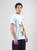 Men's Blue Slim Fit Character Looney Tunes  Printed Crew Neck T-Shirt