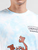 Men's Blue Slim Fit Character Looney Tunes  Printed Crew Neck T-Shirt