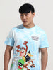 Men's Blue Slim Fit Character Looney Tunes  Printed Crew Neck T-Shirt
