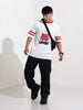 Men's White Boxy Fit Character Bugs Bunny Printed Crew Neck T-Shirt