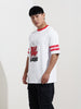 Men's White Boxy Fit Character Bugs Bunny Printed Crew Neck T-Shirt