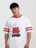 Men's White Boxy Fit Character Bugs Bunny Printed Crew Neck T-Shirt