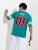 Men's Green Boxy Fit Character Bugs Bunny Printed Crew Neck T-Shirt