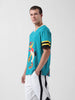 Men's Green Boxy Fit Cartoon Character Printed V-Neck T-Shirt