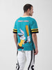 Men's Green Boxy Fit Cartoon Character Printed V-Neck T-Shirt
