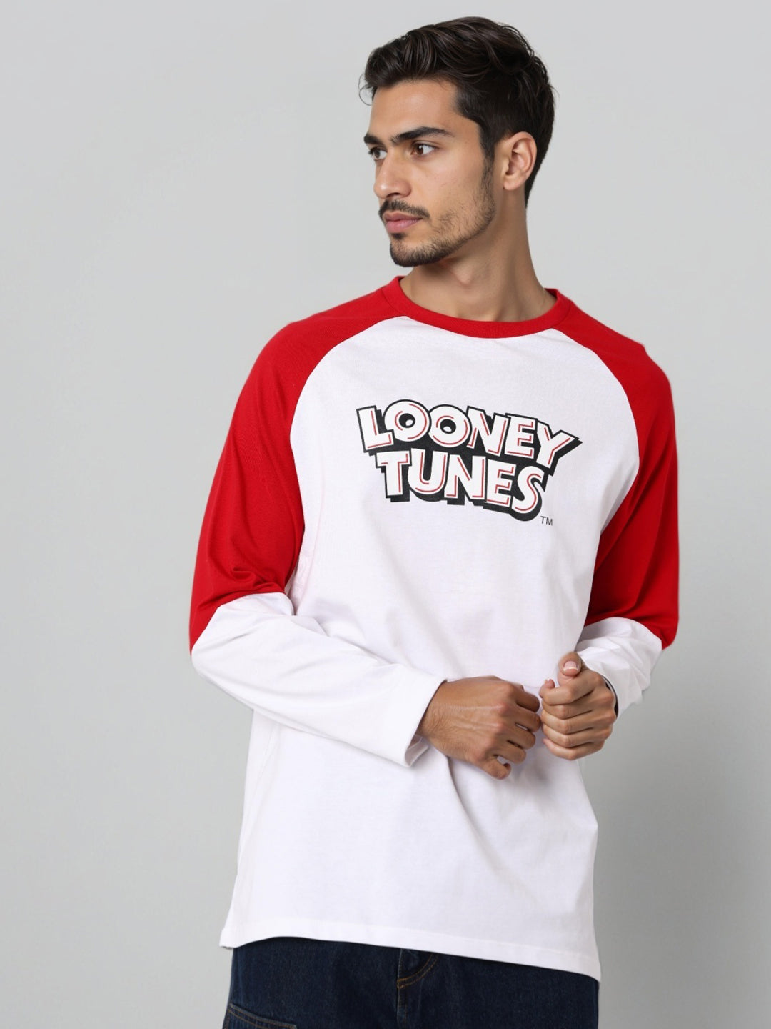 Men's Oversized Looney Tunes Print T-Shirt