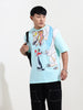 Men's Typography Printed Raw Edge Boxy T-shirt