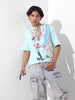 Men's Typography Printed Raw Edge Boxy T-shirt