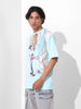 Men's Typography Printed Raw Edge Boxy T-shirt